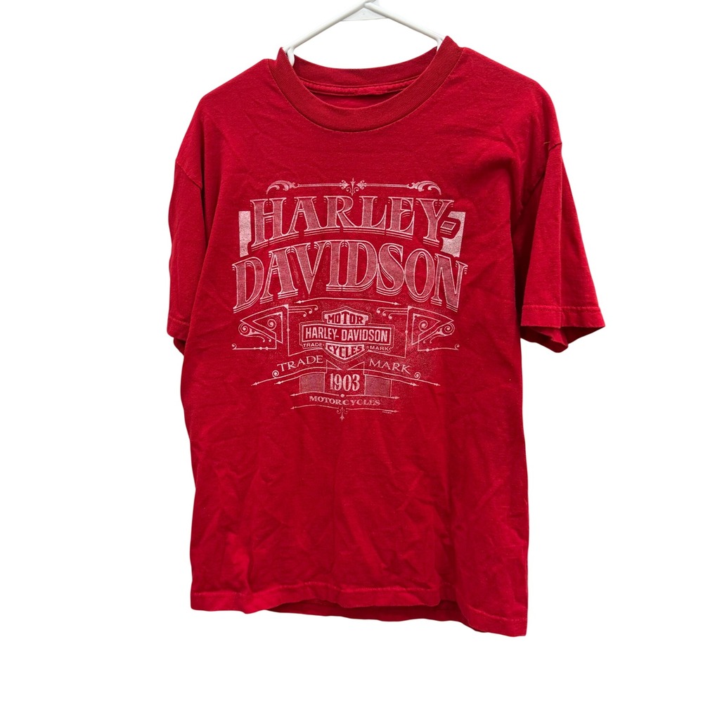 Harley Davidson Smoky Mountain Maryville TN Red Graphic T-Shirt Mens Large 1903